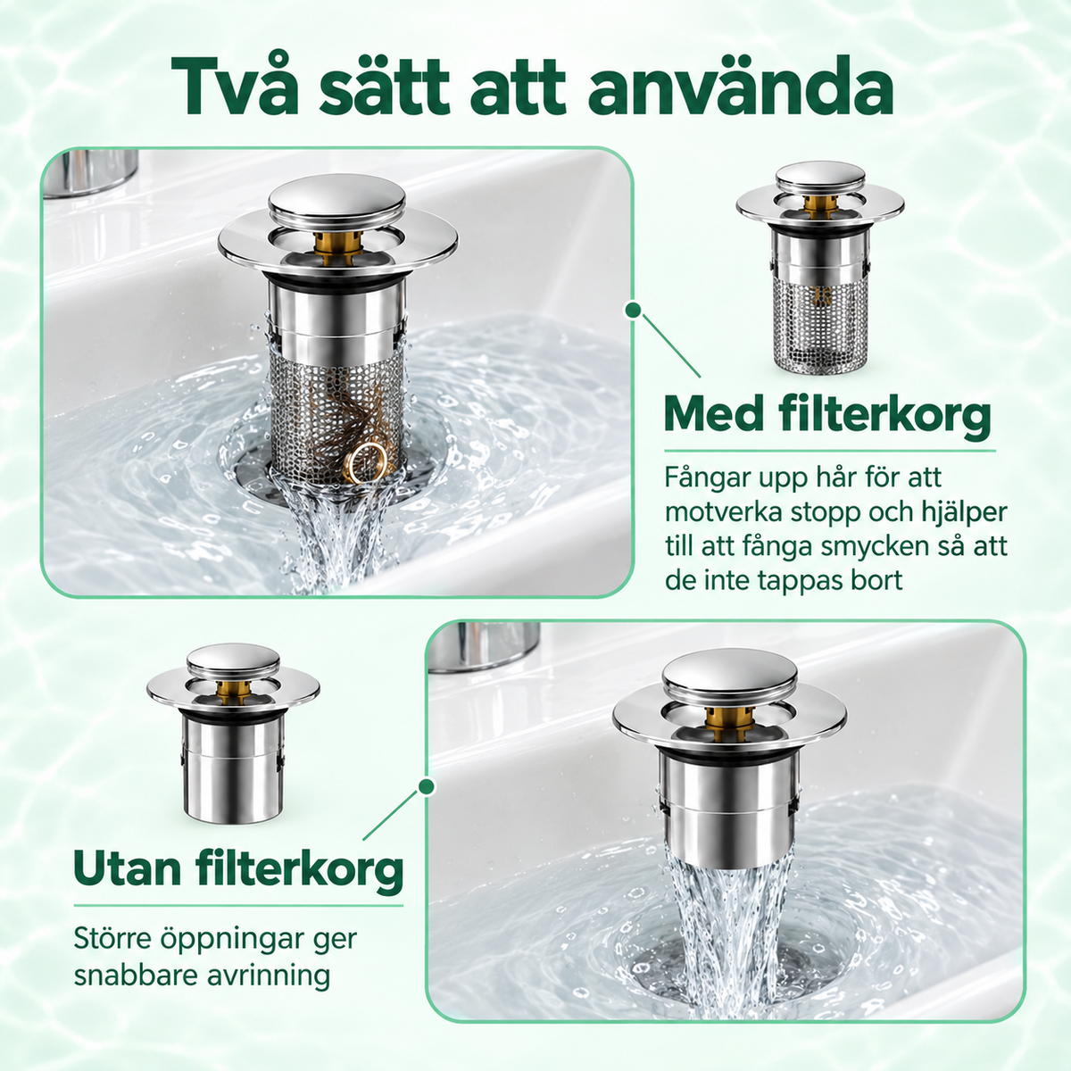 SiliGuard – Tryck. Filtrera. Glöm avloppsstoppet.